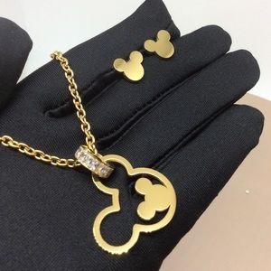 14k GP Stainless Steel Mickey Mouse Set